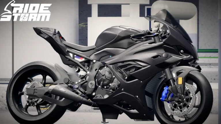 Black sport-style motorcycle in Ride Storm